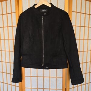 CoffeeShop Black Faux Suede Moto Jacket - Women's Size M